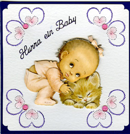 Babykarte mit Fadengrafik
